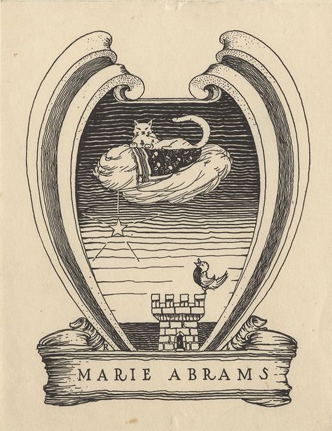 Bookplate designed for Marie Lawson by Robert Lawson Bookplate Design, Classic Prints, Gucci Shirts, Art And Literature, Ex Libris, Museum Collection, Book Plates, Literature, Art Design