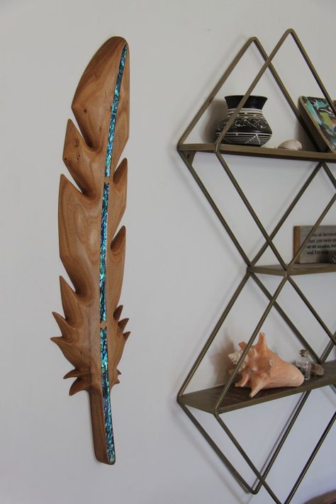 Wood Eagle Feather - Etsy Wooden Eagle, Wooden Feather, Eagle Decor, Wood Feather, Eagle Feather, Eagle Drawing, Native American Decor, Feather Quilt, Epoxy Resin Diy