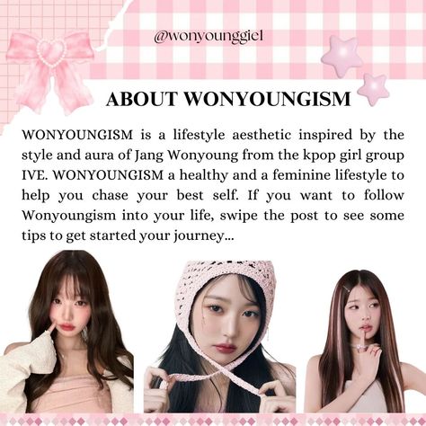 Wonyoungism Beginners guide 🎀🩷☁️🫧🧸 Follow for more content!! . . . . #wonyoung #wonyoungism #selfgrowth #selfcare #guide #selfguide #beauty #beautytips #growth #glowup #itgirl #thatgirl #ive #jangwonyoung #skincare #tips Glow Up Aesthetic, Make Yourself Happy, Up Aesthetic, Make Life Beautiful, Basic Workout, Aesthetic Lifestyle, My Goals, Make Yourself, Vision Boards