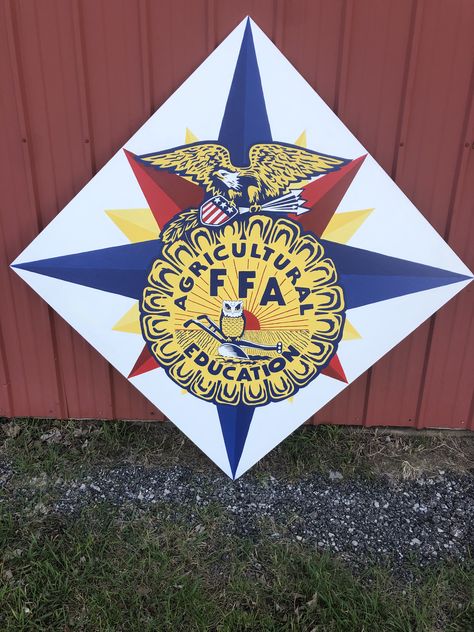 Hand painted FFA barn quilt Ffa Quilts, Ffa Quilt, 4h Projects, Barn Quilt Designs, Barn Quilt Patterns, Quilt Squares, Quilt Designs, Ffa, Barn Quilt