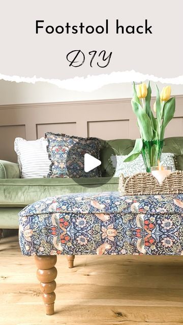 Helen Hall | Home interior and DIY on Instagram: "FOOTSTOOL HACK DIY…

When I really want something but don’t like the price tag, I generally figure out a way to make it myself. I wanted a new footstool to go with my lovely new sofa, but one like this in bespoke fabric would have cost me over £500. Hmmm not so keen on that! Then it dawned on me that the lid of our old pouffe could be used to create exactly what I wanted! In my case I used a pouffe lid, but this can also be achieved by simply placing a thick piece of foam on wood/MDF. Make sure your base is deep enough for your leg screws, and it’ll be fine! I tried two different feet attachments - the first set were wobbly but the second set, from @amazonuk, make the feet solid as a rock. The last thing you want is wobbly feet, and I can c Stool Makeover, New Sofa, To My Parents, Very Grateful, Hacks Diy, Furniture Makeover Diy, Diy Hacks, Upcycled Furniture, A Rock