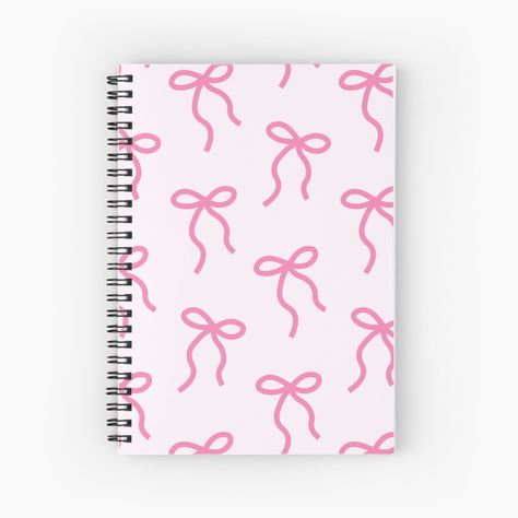 Get my art printed on awesome products. Support me at Redbubble #RBandME: https://www.redbubble.com/i/notebook/Coquette-Pink-Ribbon-Bows-by-brookenm/162810963.WX3NH?asc=u Pink Notebook, Notebook Cover Design, School Theme, Book Letters, Coquette Pink, Ruled Notebook, Line Graphs, School Themes, Ribbon Design