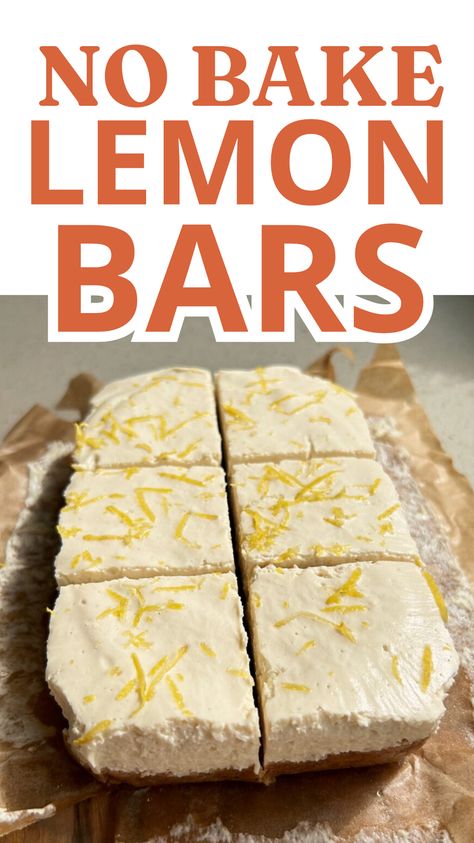 These no bake lemon bars are your new favourite easy no-bake recipe!  

They only take 20-30 minutes to make, and an hour or two to set, then they're done!  

Did I mention they're absolutely delicious? Lemon Topping, Creamy Lemon Bars, Easy Lemon Bars, Vegan Lemon Bars, Gluten Free Lemon Bars, No Bake Lemon, Lemon Bars Easy, Soft Gingerbread Cookies, Lemon Mousse