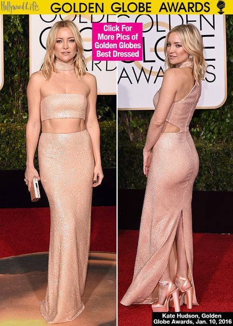 Kate Hudson Dress, Column Body Shape, Golden Globes 2016, Peach Gown, Evening Cocktail Dresses, Style Roots, Formal Evening Wear, Dresses By Color, High Fashion Women