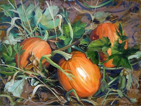 Pumpkins Afield by Thomas Buchs Oil ~ 12 x 16 Pumpkin Oil, Painting Competition, Pumpkin Art, Artwork Images, Online Painting, Artist Websites, Painted Pumpkins, Nature Design, Color Textures