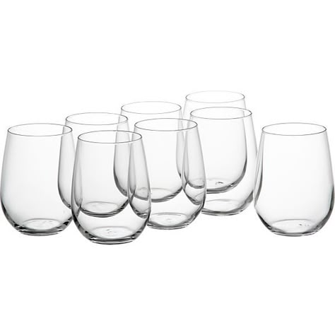 Red wine glasses.  $20 for the set and you can put them in the dishwasher! Modern Wine Glasses, Fun Wine Glasses, Everyday Glasses, Punch Bowl Set, Long Drink, Stainless Steel Dishwasher, Stemless Wine Glasses, Kitchen Items, Stemware