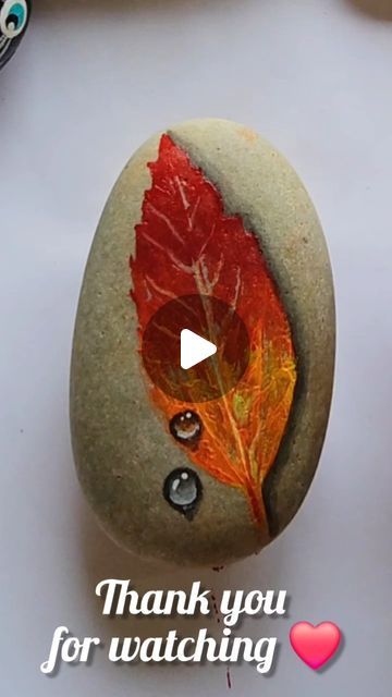 Rico Stone Art on Instagram: "leaf stamp painting on rock with droplet💧#art #acrylicpainting" Leaf Stamp Painting, Leaves Painting Acrylic Leaf Art, Stamp Painting, Leaf Stamp, Stone Art, Painted Rocks, Acrylic Painting, Stamp, Stone