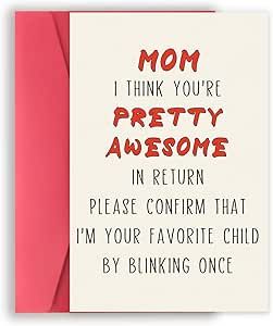 Missonemi Funny Birthday Card for Mom, Cute Mother Birthday Card from Son Daughter, Sweet Greeting Card with Envelope, Best Mothers Day Gifts Idea Mum Birthday Cards Funny, Birthday Cards For My Mom, Birthday Card Ideas For Nana, Cute Card Ideas For Moms Birthday, Happy Birthday Card Ideas For Mom, Birthday Card For Mom Funny, Birthday Card Ideas For Mom Funny, Birthday Mom Card Ideas, Cute Birthday Card For Mom