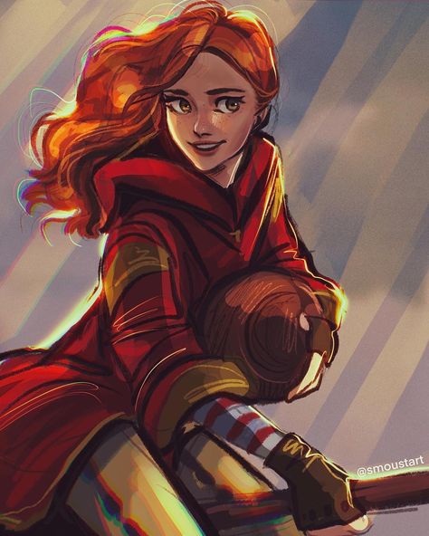 Sarah Moustafa on Instagram: “Happy anniversary Harry Potter! I can’t believe it’s been 20 years! I wanted to draw Ginny since I’ve always loved her character from the…” Ginny Weasley Fan Art, Harry Potter Ginny, Harry Potter Girl, Harry And Ginny, Harry Potter Illustrations, Buku Harry Potter, Theme Harry Potter, Harry Potter Artwork, Potter Art