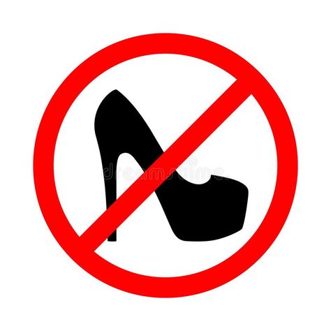 Sign Aesthetic, Patterns Ideas, Stiletto Shoes, Not Allowed, Retail Logos, White Background, Stock Vector, Vector Illustration, High Heels