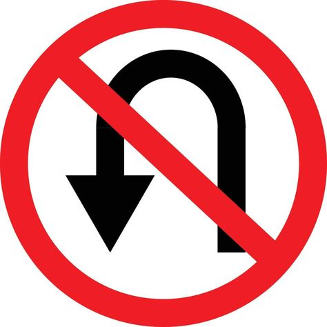 No U Turn Sign, U Turn Sign, Traffic Signs And Symbols, Traffic Symbols, No U, Traffic Sign, Outline Images, Workshop Studio, School Zone