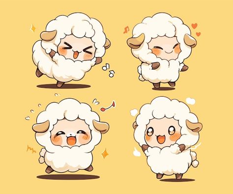 Sheep Cute Illustration, Cute Lamb Art, Sheep Character Design Human, Baby Lamb Drawing, Cute Lamb Drawing, Chibi Sheep, Cute Sheep Drawing, Lamb Illustration, Sheep Character