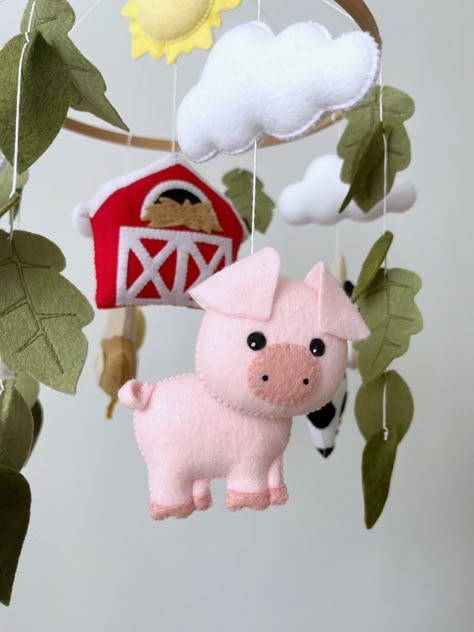 Mobile Ideas, Matching Embroidery, Pig Dog, Mobile Nursery, Three Little Pigs, Little Pigs, Baby Decor, Diy Baby Stuff, Embroidery Thread