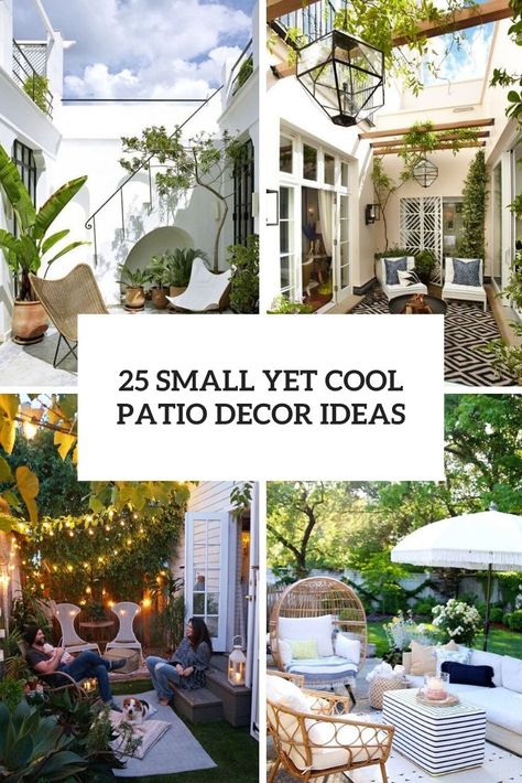 Patio Ideas Townhouse, Tropical Patio, Small Patio Design, Small Patio Decor, Small Outdoor Patios, Patio Decor Ideas, Small Terrace, Boho Patio, Balkon Design