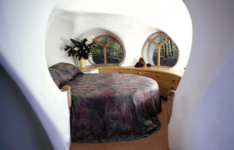 Roger Dean designed home Organic Architecture Design, Earthship Home, Dome Home, Cob House, Dome House, Hobbit House, House Features, Earth Homes, Organic Architecture