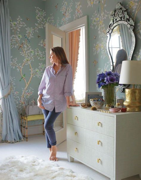 Gracie Wallpaper, Hummingbird Wallpaper, De Gournay Wallpaper, Aerin Lauder, New York City Apartment, Nyc Apartment, Elegant Homes, My New Room, House Inspiration