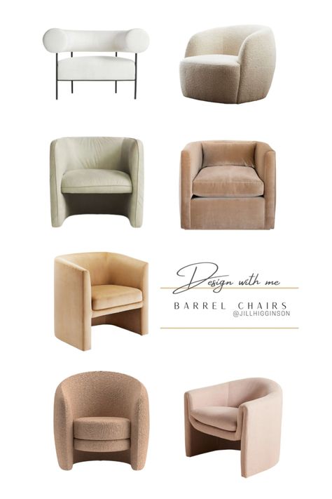 Furniture Mood Board, Presentation Furniture Design, Barrel Dining Chair, Barrel Chairs, American Interior, Furniture Details Design, Chair Collection, Luxury Living Room Design, Sofa Set Designs