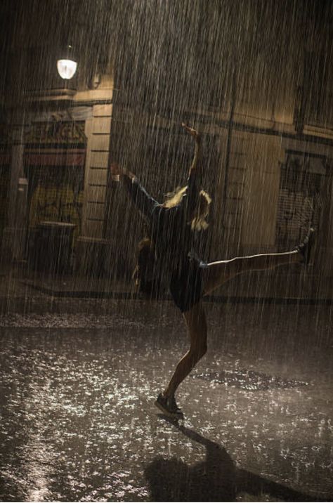 Rain Photos, Rain Aesthetic, Woman Dancing, Rain Photo, Under The Rain, Dancing Aesthetic, Woman Silhouette, Dancing In The Rain, In The Rain