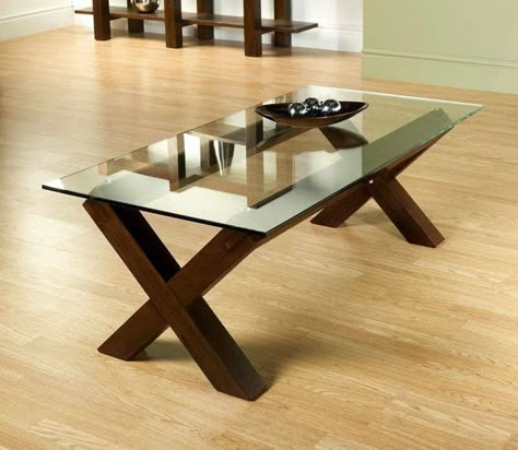 Diy Coffee Tables Ideas, Glass Wood Table, Centre Table Design, Tea Table Design, Coffee Table Inspiration, Coffee Tables Ideas, Center Table Living Room, Coffee Table Design Modern, Diy Coffee Tables