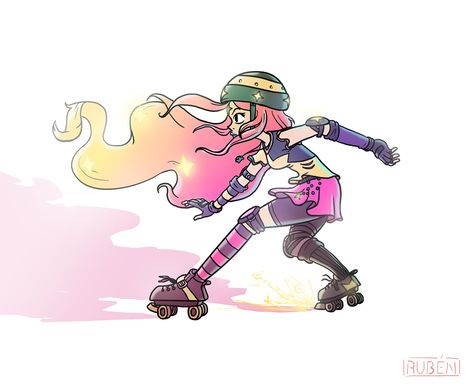 Character Design Challenge: Croma on Behance Cartoon Roller Skates, Roller Skate Cartoon, Anime Roller Skates, Roller Skating Drawing Reference, Roller Skating Drawing, Roller Skates Drawing, Roller Skating Art, Roller Skate Art, Skating Drawing