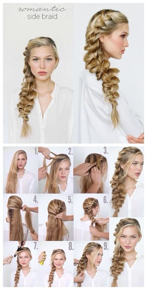 Side Braid Formal Hair, Sideways Braid Hairstyles, Side Braided Hairstyles For Wedding, Side Braid Bride, Bridesmaid Hairstyles Side Braid, Bride Side Braid Hairstyles, Romantic Side Braid Wedding, Long Romantic Hairstyles, Bridal Side Braids For Long Hair