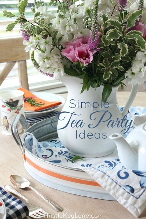 Tablescapes For Tea Party, Decorating Ideas For A Tea Party, Tea Party Table Centerpiece Ideas, Summer Afternoon Tea Ideas, Table Decorations For Tea Party, Tea Party Ideas Decorations Centerpieces, Spring Tea Party Decorations, Garden Tea Party Tablescapes, Cottage Party Ideas