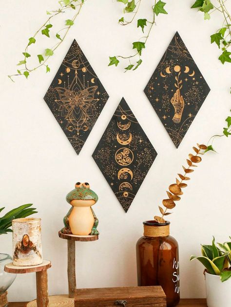 1pc Boho Wall Decor, Moon Stars Sun Phases Snake Wall Decor, Hanging Gothic Wooden Witchy Minimalist Wall Pediments for Home Bedroom Living Room Farmhouse Bathroom Decorations, Rustic Boho Wall Decor, Moon Phases Wall Art Stars and Moon Gothic Wall Decor Minimalist Bohemian Room Decor Witchy Decor Wooden Moon Phase Wall Hanging Farmhouse Wall Sign for Home, | SHEIN USA Witch Bedroom, Witch Bedroom Decor, Wooden Witch, Celestial Energy, Gothic Wall Decor, Witchy Room, Bohemian Room Decor, Space Vintage, Bohemian Room