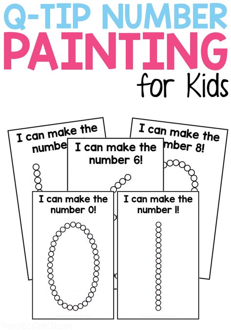 Kids Learning Numbers, Number Painting, Q Tip Painting, Prek Math, Free Preschool Printables, Preschool Lesson Plan, Preschool Fine Motor, Do A Dot, Pre K Activities