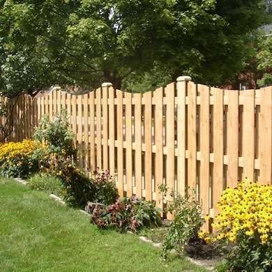 Semi-Private Fence - Fence Styles - 10 Popular Designs Today - Bob Vila Wood Privacy Fence, Outdoor Fencing, Rustic Fence, Yard Fence, Privacy Fence Designs, Cheap Backyard, Backyard Privacy, Fence Styles, Diy Fence