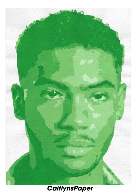 Green Portrait Painting, Green Monochromatic Painting, Monochromatic Painting Portraits, Monochrome Portrait Painting, Monochromatic Painting Easy, School Sketchbook, Portrait Palette, Paintings Green, Collab Ideas