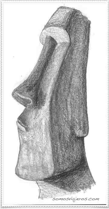 Easter Island Statues Drawing, Easter Island Moai, Easter Island Heads, Chainsaw Wood Carving, Tiki Statues, Elephant Coloring Page, Simple Wood Carving, Sculpture Head, Tiki Art