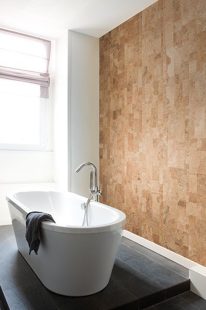 Cork Wall, another great texture to add warmth without overwhelming color. Cork Wall Tiles, Cork Tiles, Decorative Wall Tiles, Cork Wall, Cork Flooring, Home Trends, Bathroom Wall Decor, Wall Treatments, Diy Bathroom