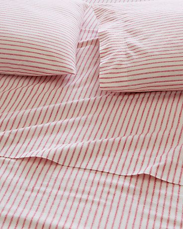 Cozy Ticking Organic-Cotton Flannel Sheets Dorm Sheets, Gingham Sheets, Holiday Bed, Twin Xl Sheets, Eco Friendly Bedding, Dallas Apartment, Fine Bedding, Big Kids Room, Apartment Things