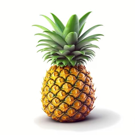 Pineapple Images, Vector Photo, Premium Photo, Close Up, White Background, Pineapple, Stock Photos, Fruit, White