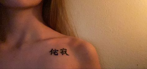 #tattoo #wabisabi #like #follow #aesthetic #black #imperfections #japan #japanesetattoo Wabi Sabi In Japanese Tattoo, Japanese Collarbone Tattoo, Collar Bone Tattoo Japanese, You’re Okay Tattoo, Japanese Writing Tattoo Women, Japanese Tattoo Aesthetic, Wabi Sabi Tattoo Ideas, Japan Tattoo Ideas, Side Of Wrist Tattoo