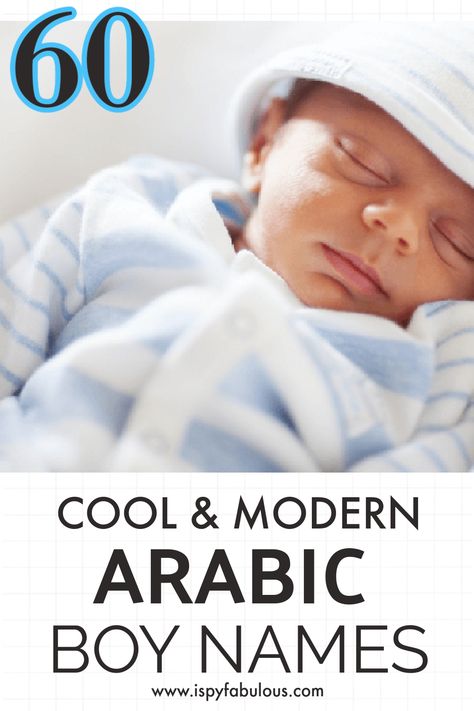 These modern Arabic boy names are chic, sophisticated and never overused. If you're looking for a baby name list that will inspire you - check these out. #arabicboynames #boynames #babynames Muslim Names Boys, Baby Names Arabic, Muslim Baby Boy Names Unique, Muslim Boy Names Unique, Arabic Girl Names, Arabic Boy Names, Islamic Names For Boys, American Boy Names, Male Baby Names