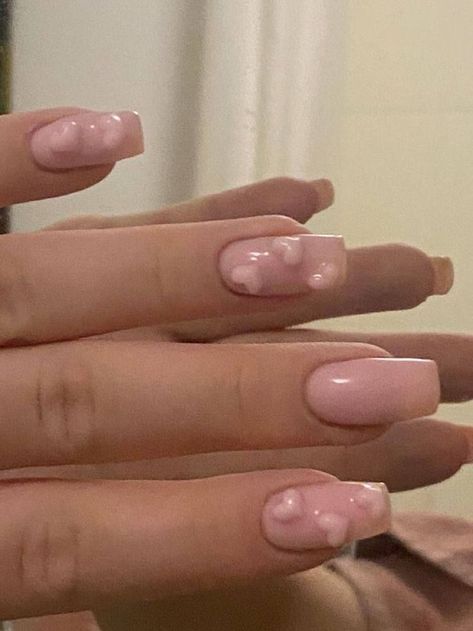 Hello Nails, Polygel Nails, Blush Nails, Classy Acrylic Nails, Soft Nails, 3d Heart, Glam Nails, Heart Nails, Dream Nails