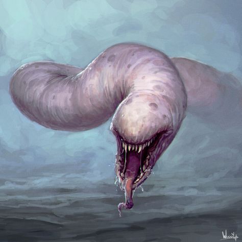 Fog Worm, Ari-Matti Toivonen on ArtStation at https://www.artstation.com/artwork/oOWPwO Dnd Species, Monster Hunter Series, Creature Ideas, Monster Creature, D D Monsters, Cool Creatures, Monster Ideas, Alien Character, Cool Monsters