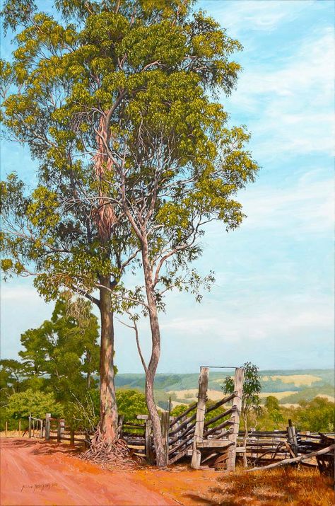 Landscape Oil Paintings, Australia Landscape, Australian Painting, Australian Landscape, Pastel Landscape, Bridgetown, Farm Photo, Gallery Website, Image Bank