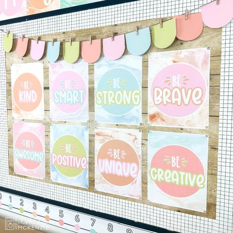 Pastel Preschool Classroom, Pastel Bulletin Board, Deco Classroom, Pastel Classroom Theme, Speech Classroom, Pastel Classroom Decor, Classroom Display Boards, Future Educator, Pastel Classroom