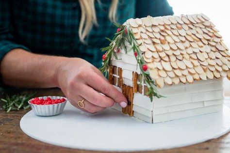 Basic Gingerbread House, Gingerbread Farmhouse, Christmas Stocking Ideas, Diy Christmas Stocking, Gingerbread House Kit, Homemade Gingerbread House, Gingerbread Creations, Farmhouse Makeover, Shiplap Siding