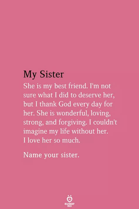 She My Best Friend, Letter To My Sister, I Love My Sister, I Love You Sister, Happy Birthday Sister Quotes, Messages Instagram, Little Sister Quotes, Big Sister Quotes, Sisters Love