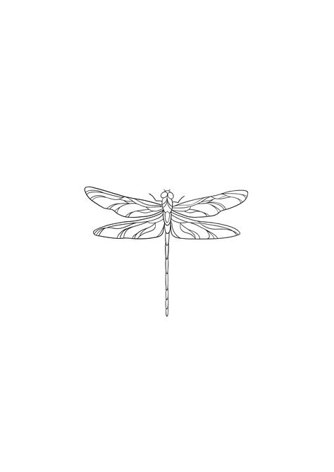 Simple Tattoos Dragonfly, Dragon Fly Tattoo Outline, Dragonfly Tattoo Sketch, Dragonfly Outline Tattoo, Dragon Fly Tattoo Simple, Dragonfly Drawing Tattoo, Dragonfly Tattoo Stencil, Dragonfly Outline, Tattoos Meaning Strength