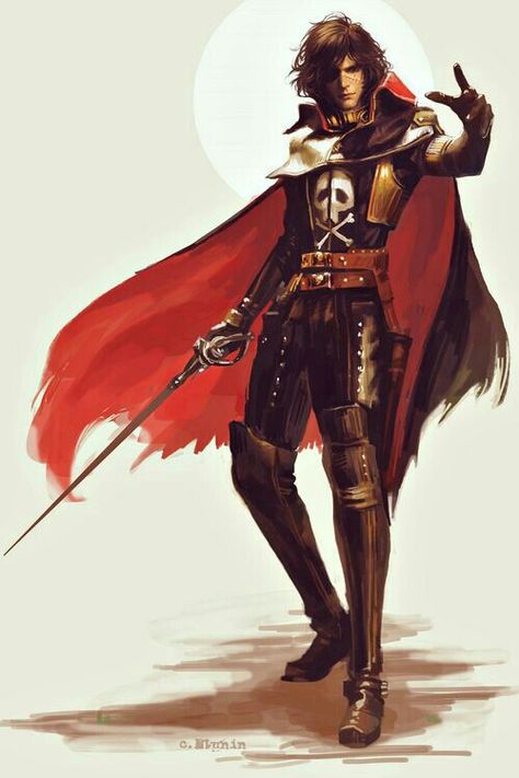 Harlock Space Pirate, Space Pirate Captain Harlock, Captain Harlock, Star Blazers, Space Pirate, Space Opera, Fanarts Anime, Science Fiction, Anime Boy