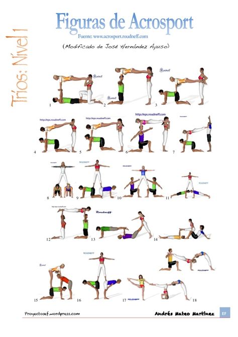 Pirámides/Figuras de Acrosport por número de componentes y niveles Gymnastics Stunts, Partner Acrobatics, Couple Yoga, Gymnastics Routines, Acro Yoga Poses, Couples Yoga Poses, Acro Gymnastics, Yoga Challenge Poses, Physical Education Lessons