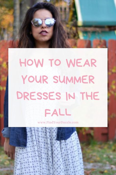 Layered Fall Dress Outfit, Dresses Layered With Shirt, Shirt Under Dress Outfit Fall, Sneakers With Sundress, Summer Dress In Winter Outfits, What To Layer Over A Dress, Coatigan Over Dress, Sundress Fall Outfit, Turn Summer Dress Into Fall