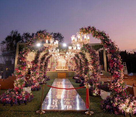 Creating timeless memories with every detail. Our wedding decor radiates elegance and romance, setting the perfect ambiance for your special day. Design,decor & production: @white.reflections Furniture : @prophousechennai Photography: @ooak.photography #weddingphotography #weddingideasbrides #weddinginspirationss #wedding #weddingdecor #weddingdetails #weddingdesign Wedding Entry Decor, Pathway Decor, Wedding Walkway, Bridal Entry, Walkway Design, Walkway Ideas, Entry Ideas, Mandap Decor, Desi Wedding Decor