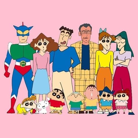 Shinchan Family Drawing, Shinchan Family, Charizard Cake, Shinchan Wallpapers, Shinchan Cartoon, Chin Chan, Mdf Art, Cartoon Network Characters, Sinchan Cartoon