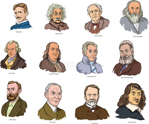 Scientists I. Vector illustration of famous world scientists , #AD, #illustration, #Vector, #Scientists, #scientists, #world #ad Disney Motivational Quotes, Physics Scientists, Scientist Cartoon, Grinch Drawing, School Book Covers, Famous Scientist, Biology Art, Illustration Story, Free Vector Illustration