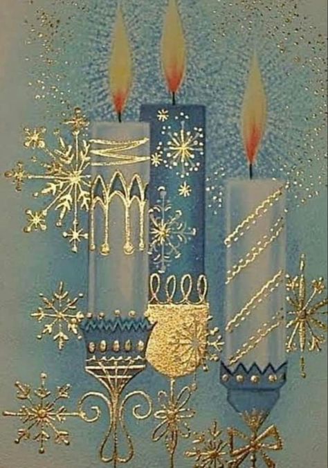 Christmas Candle Decorations Ideas, Christmas Candle Decorations, Vintage Christmas Card, Vintage Christmas Images, Old Christmas, Table Of Contents, Christmas Scenes, Noel Christmas, Vintage Christmas Cards